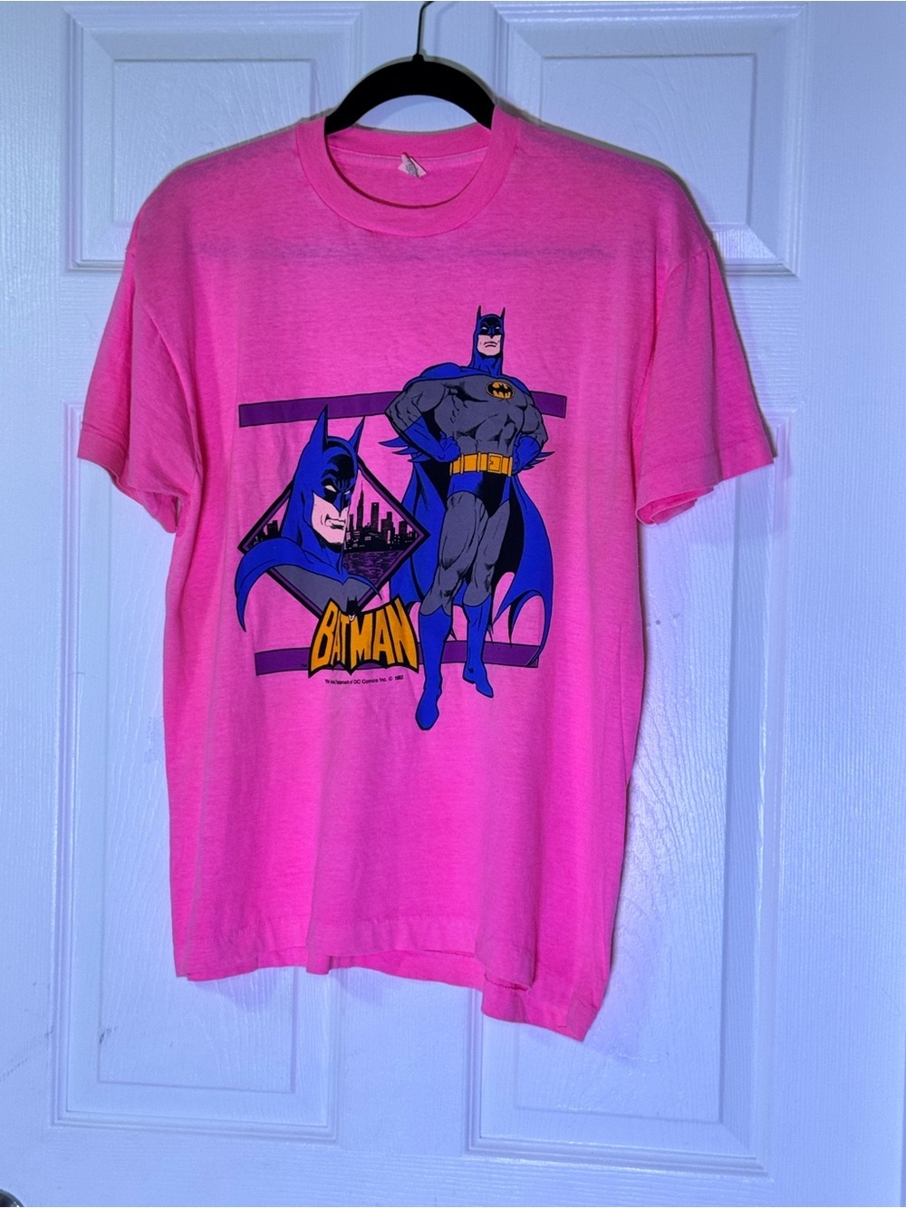 DC Comics Vintage 1982 Pink Batman Short Sleeve Tee